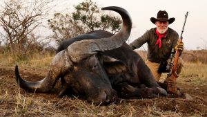 Larry Weishuhn with Cape Buffalo