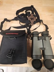 Winchester Optics Supreme 10x50 Binoculars and accessories