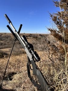Fenson-Clash 6 - North American Deer Hunter Smith & Wesson 1854 Stealth Hunter on shooting sticks