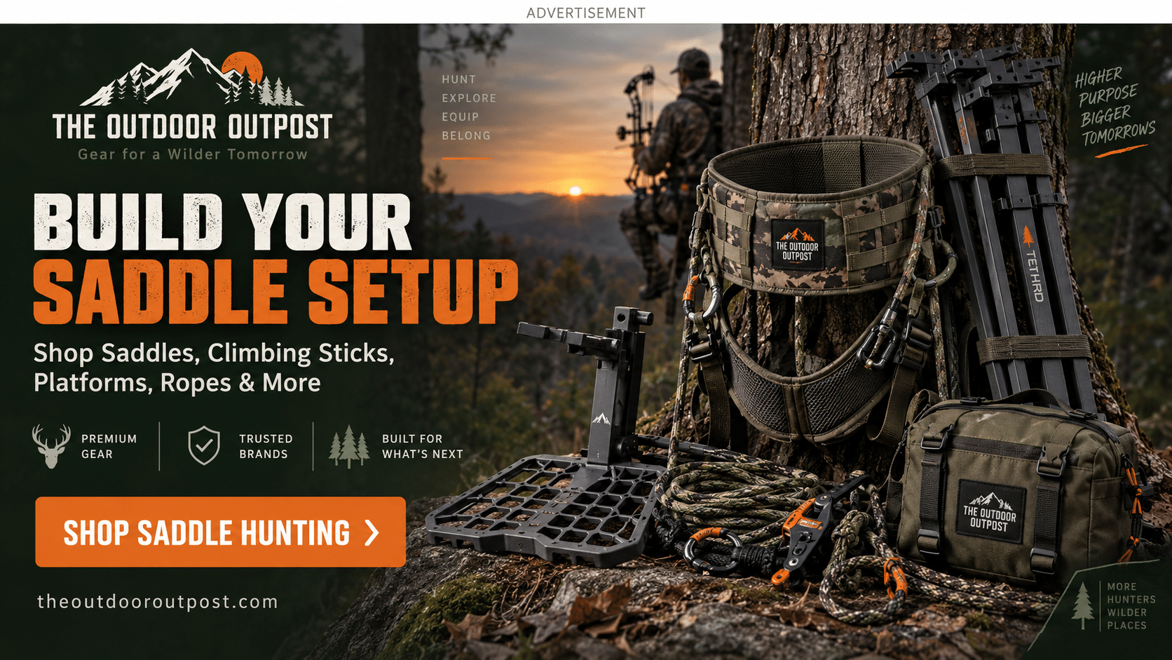 Shop saddle hunting gear including climbing sticks, saddles, platforms and accessories at The Outdoor Outpost