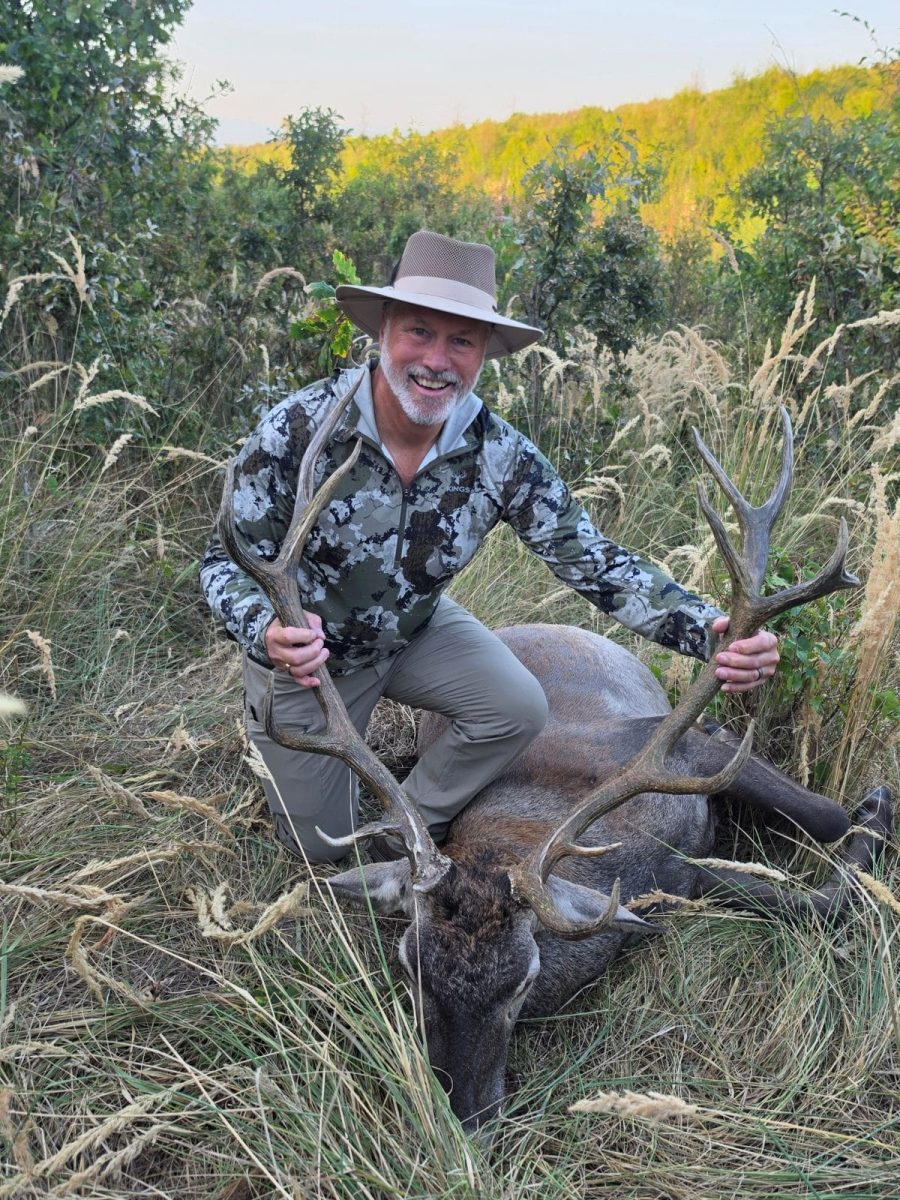 Hunter poses with a Red Stag