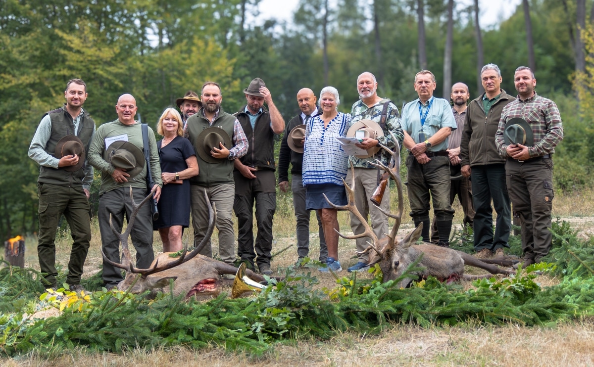 All participants in the stag hunt ceremony to honor the stags and the forest1