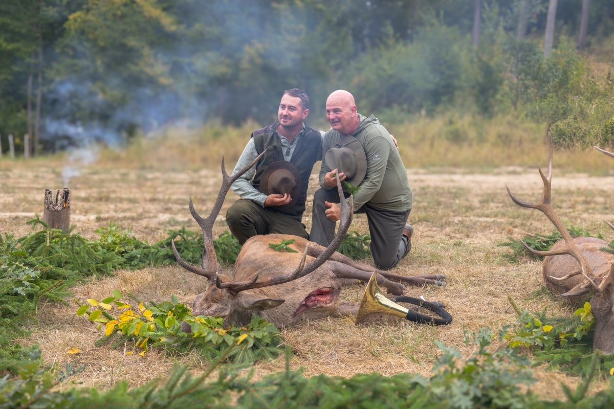 Author and guide posing with his stag3