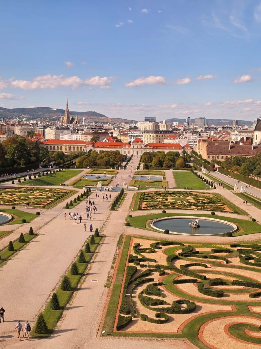 Belvedere Palace garden with palace in background